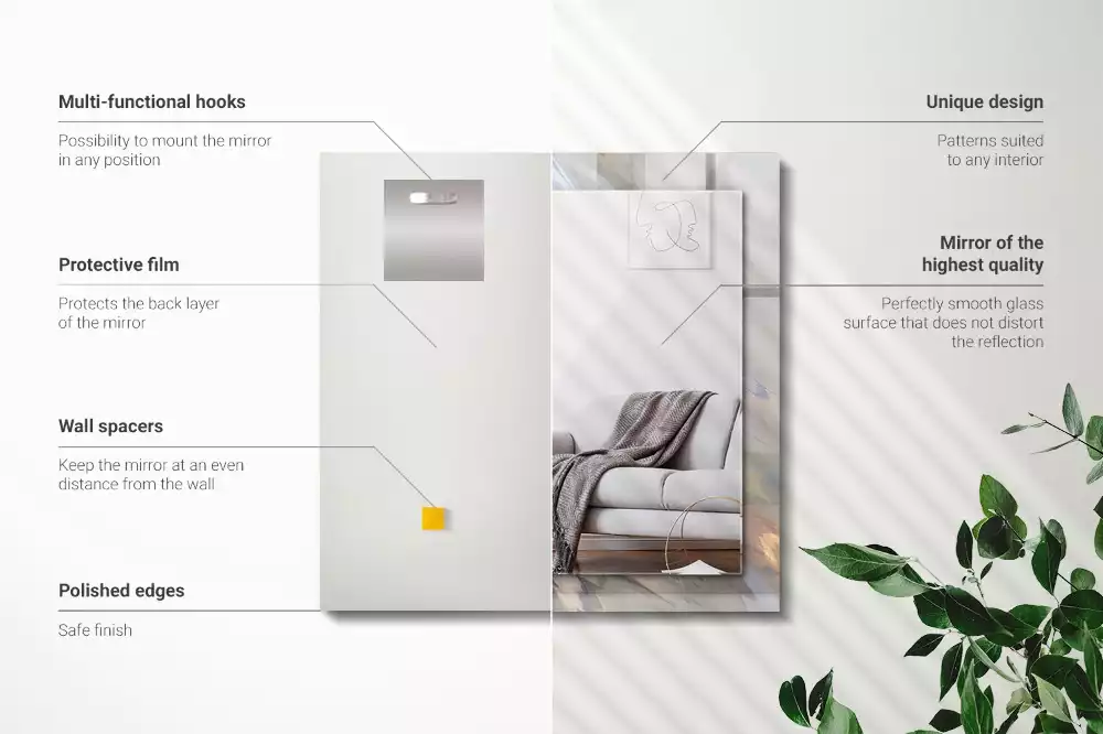 Spiegel mit rechteckigem aufdruck Abstrakte bunte Muster