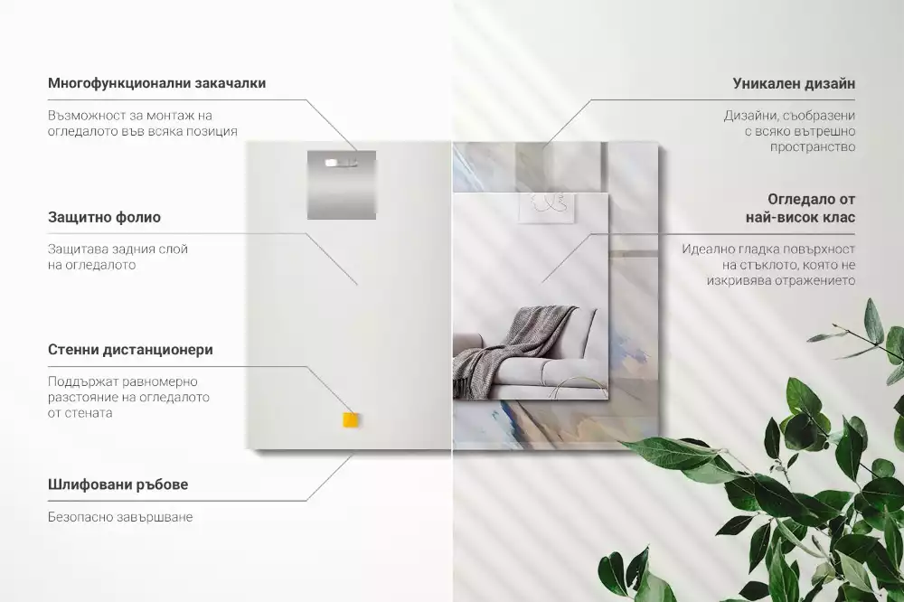 Spiegel mit rechteckigem aufdruck Abstrakte bunte Muster