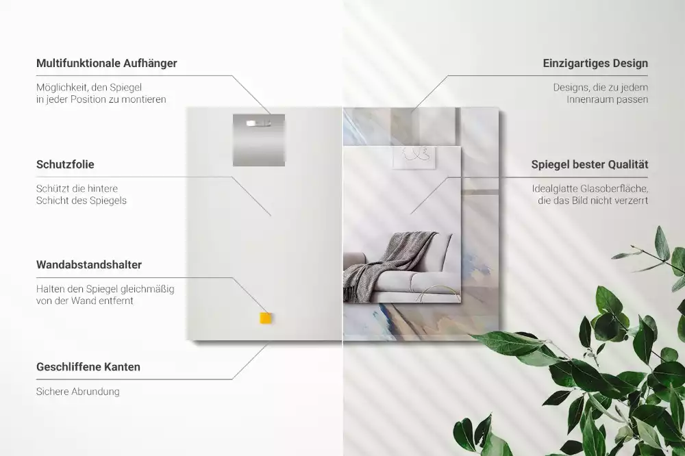 Spiegel mit rechteckigem aufdruck Abstrakte bunte Muster