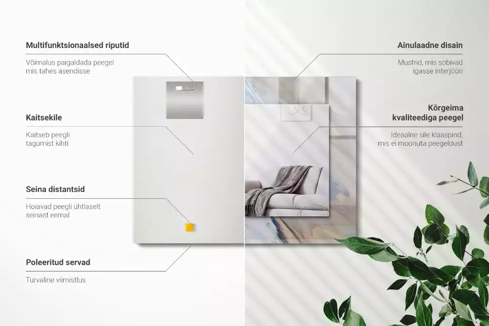 Spiegel mit rechteckigem aufdruck Abstrakte bunte Muster