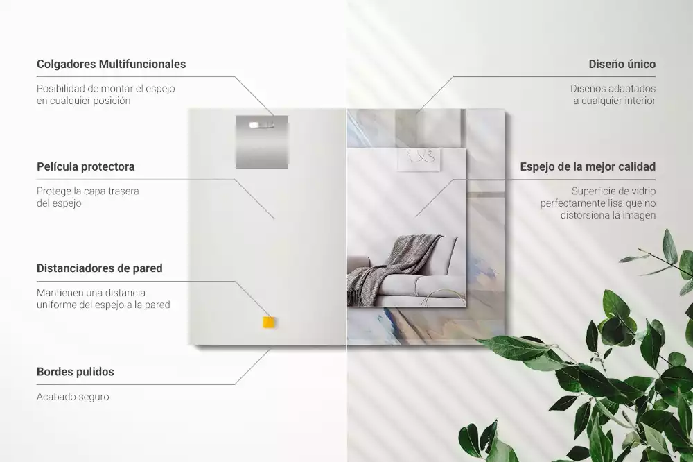 Spiegel mit rechteckigem aufdruck Abstrakte bunte Muster