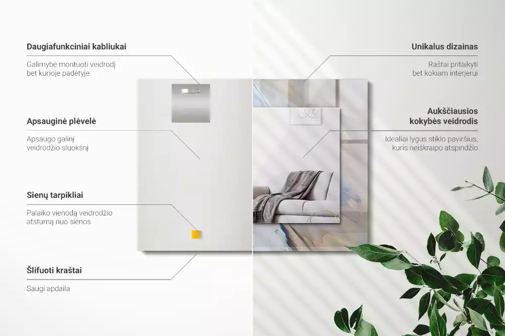 Spiegel mit rechteckigem aufdruck Abstrakte bunte Muster