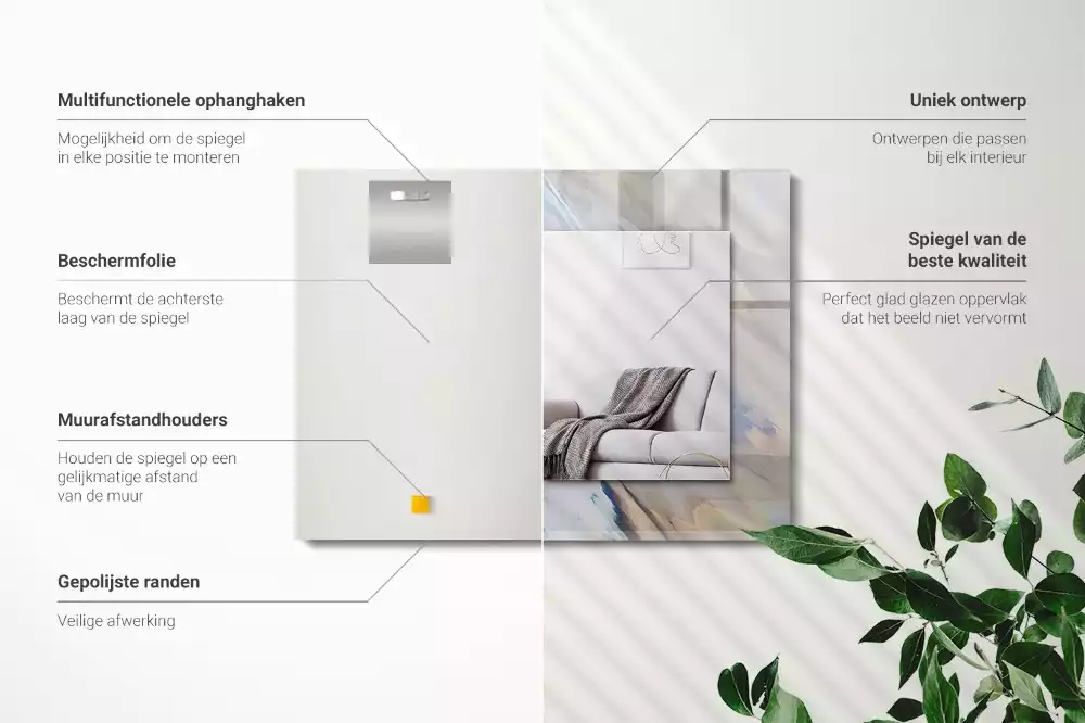 Spiegel mit rechteckigem aufdruck Abstrakte bunte Muster