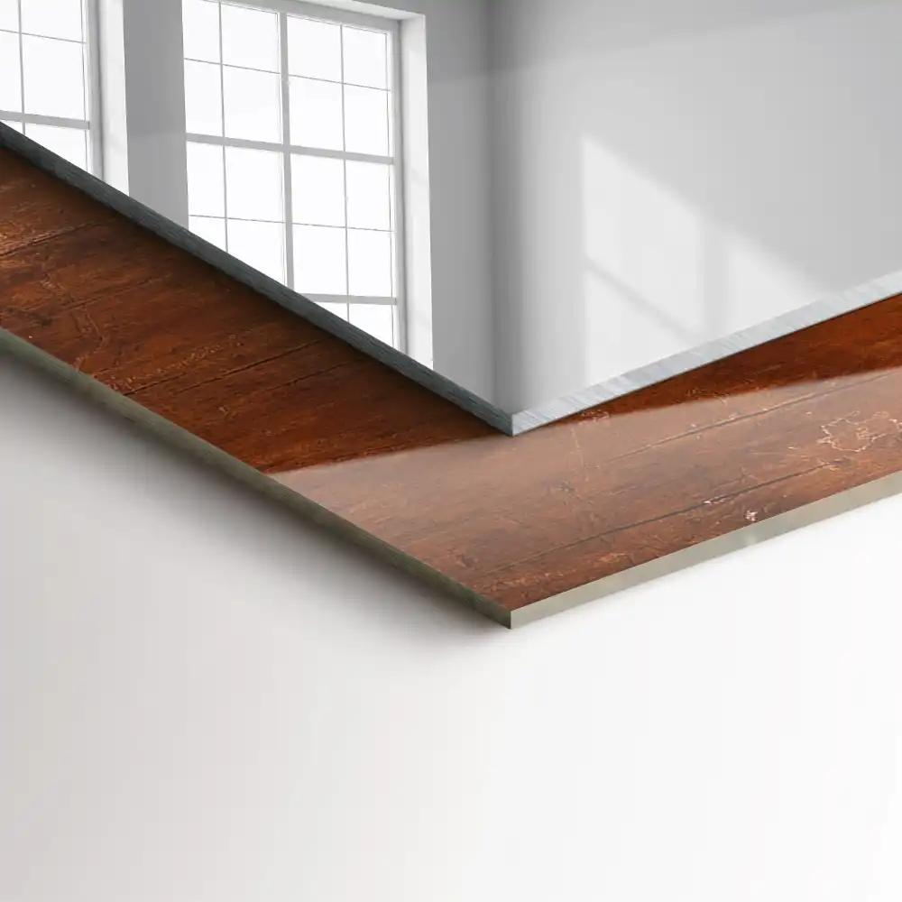Rechteckiger spiegel Alter Holztisch
