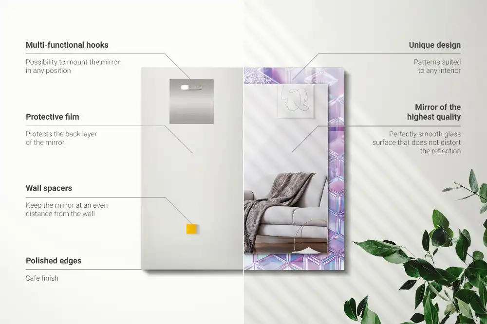 Rechteckiger dekorativer spiegel Transparente bunte Würfel