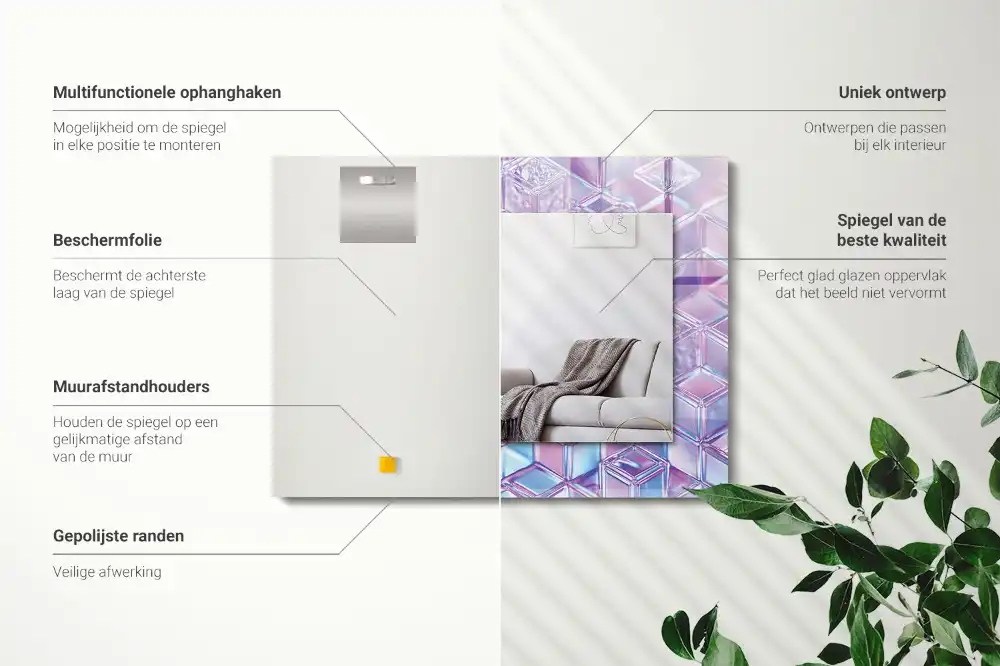 Rechteckiger dekorativer spiegel Transparente bunte Würfel