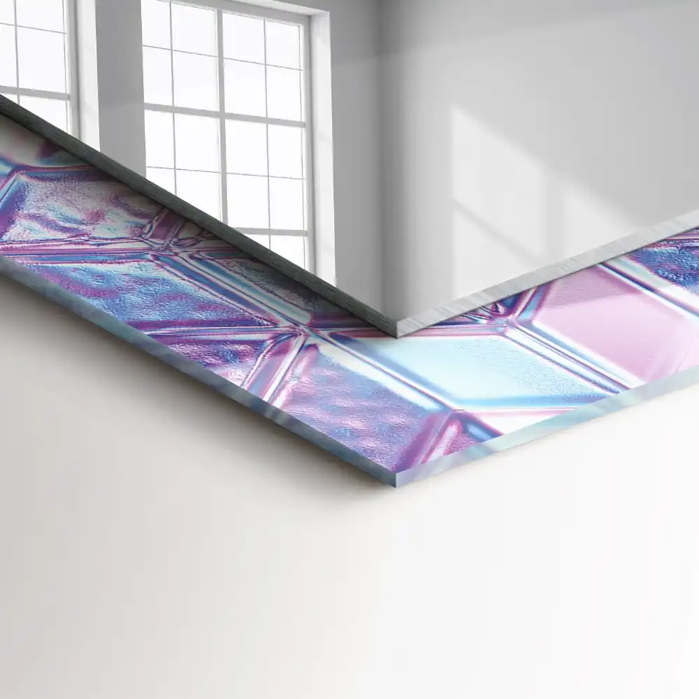 Rechteckiger dekorativer spiegel Transparente bunte Würfel