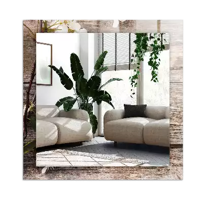 Rechteckiger dekorativer spiegel Blumen auf Holz