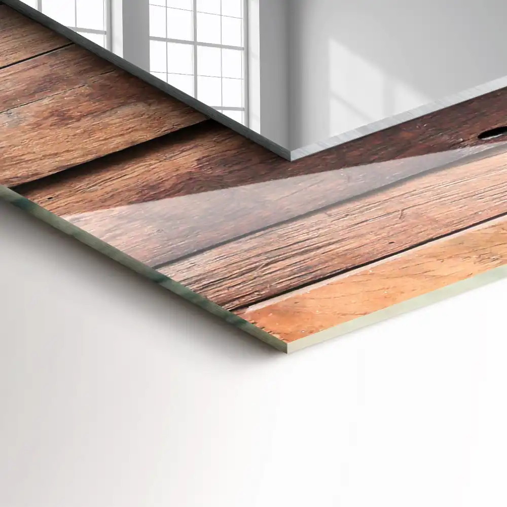 Rechteckiger spiegel Holzwandpaneel