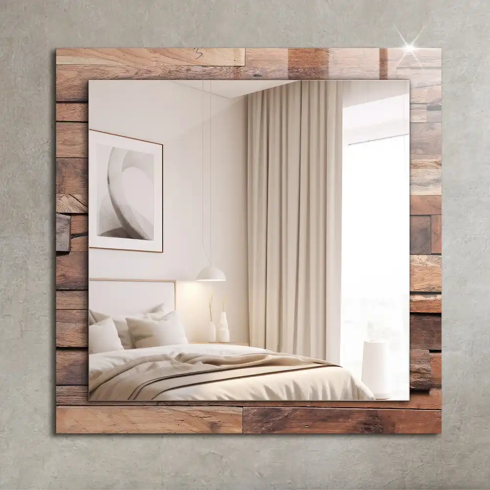 Rechteckiger spiegel Holzwandpaneel