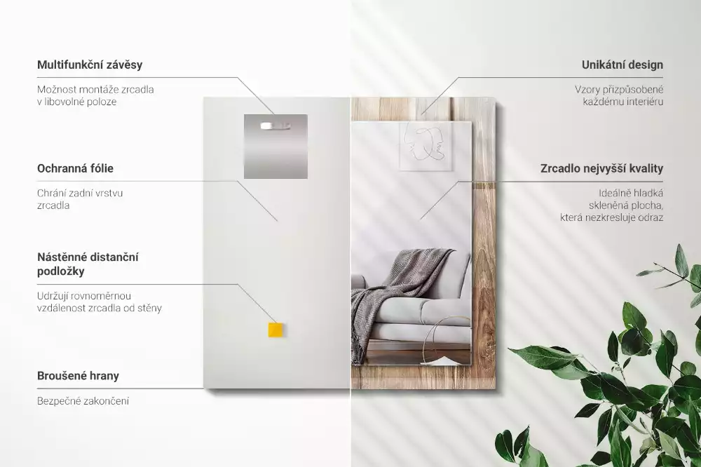 Rechteckiger spiegel Holzboden Dielen