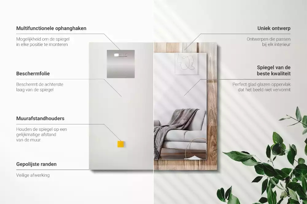 Rechteckiger spiegel Holzboden Dielen