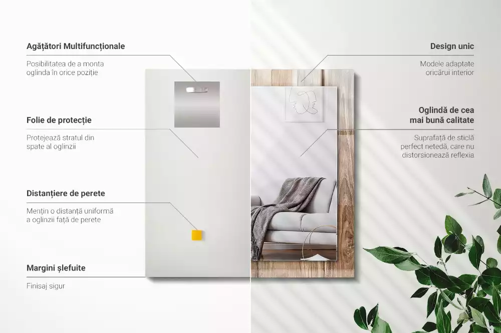 Rechteckiger spiegel Holzboden Dielen