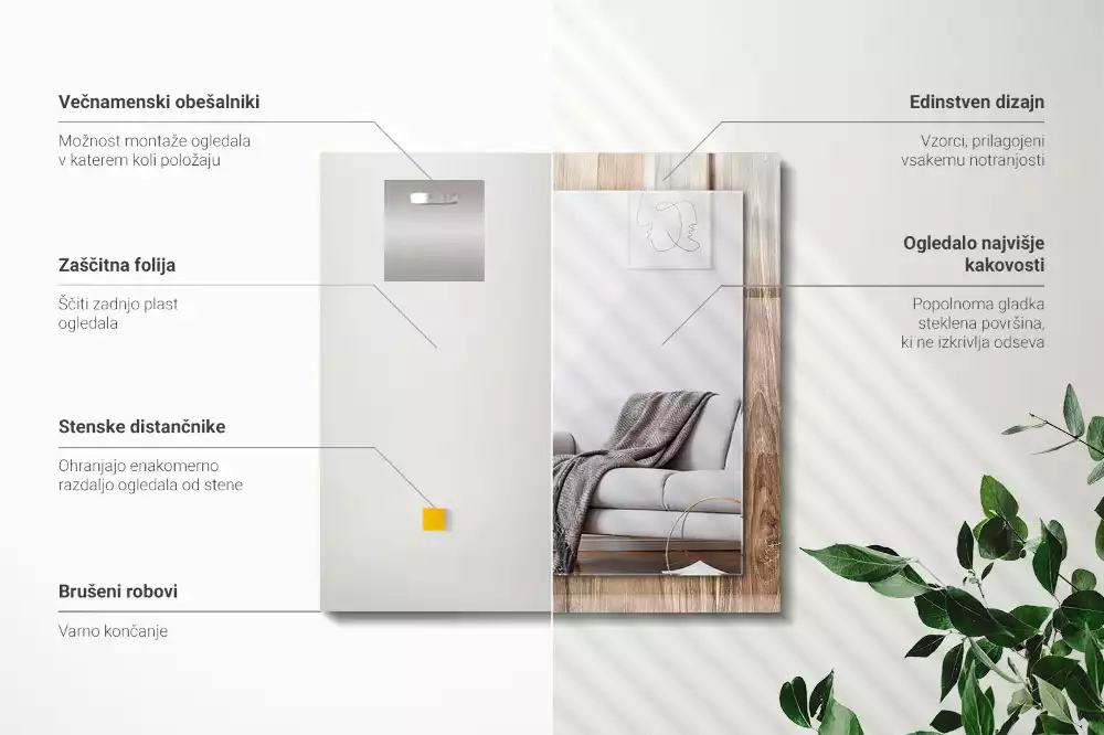 Rechteckiger spiegel Holzboden Dielen