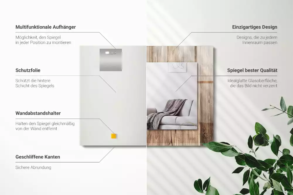 Rechteckiger spiegel Holzboden Dielen