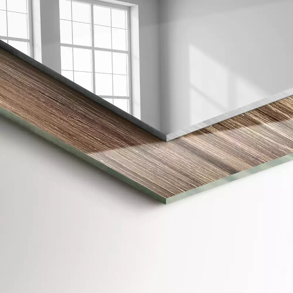 Rechteckiger spiegel Holzboden Dielen