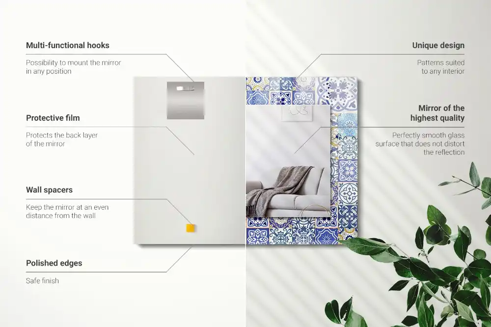 Rechteckiger dekorativer spiegel Bunte Fliesenmosaik