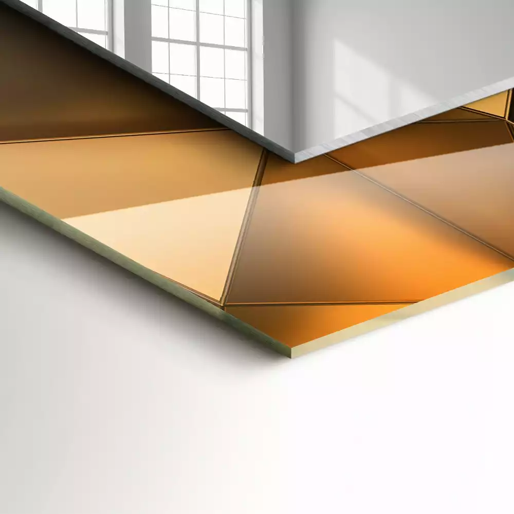 Rechteckiger dekorativer spiegel Goldene geometrische Muster