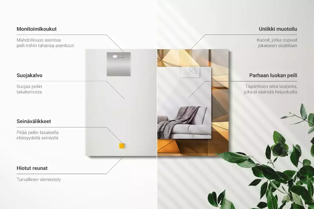 Rechteckiger dekorativer spiegel Goldene geometrische Muster