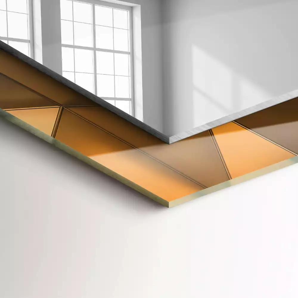 Rechteckiger dekorativer spiegel Goldene geometrische Muster