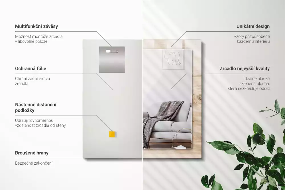 Rechteckiger spiegel Holz mit Ästen