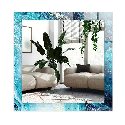 Spiegel mit rechteckigem aufdruck Abstrakte blaue Kunst