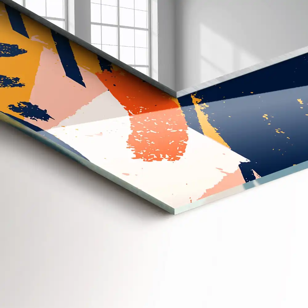 Rechteckiger dekorativer spiegel Abstrakte bunte Grafik