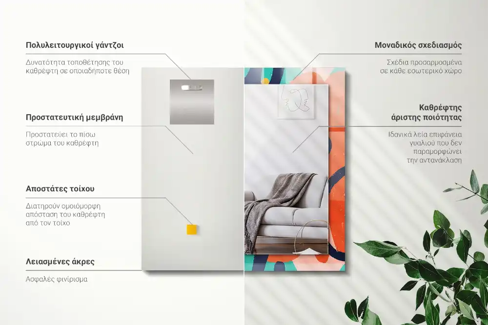 Rechteckiger dekorativer spiegel Abstrakte bunte Grafik