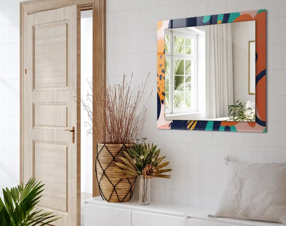 Rechteckiger dekorativer spiegel Abstrakte bunte Grafik
