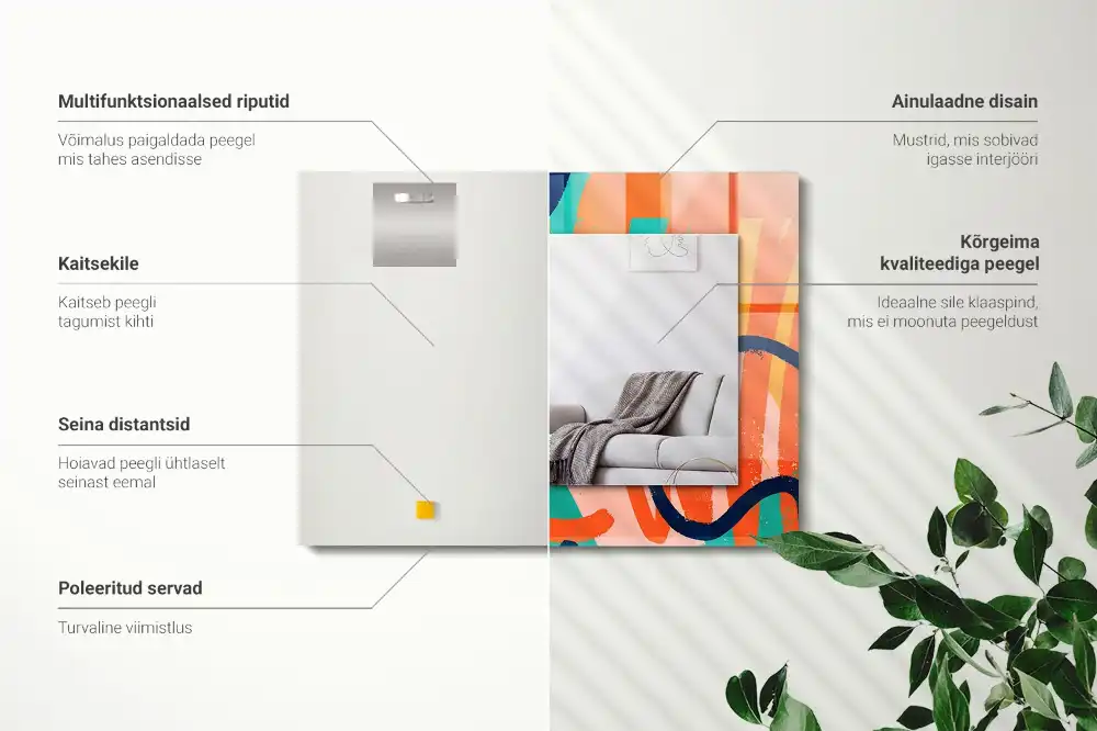 Rechteckiger dekorativer spiegel Abstrakte bunte Grafik