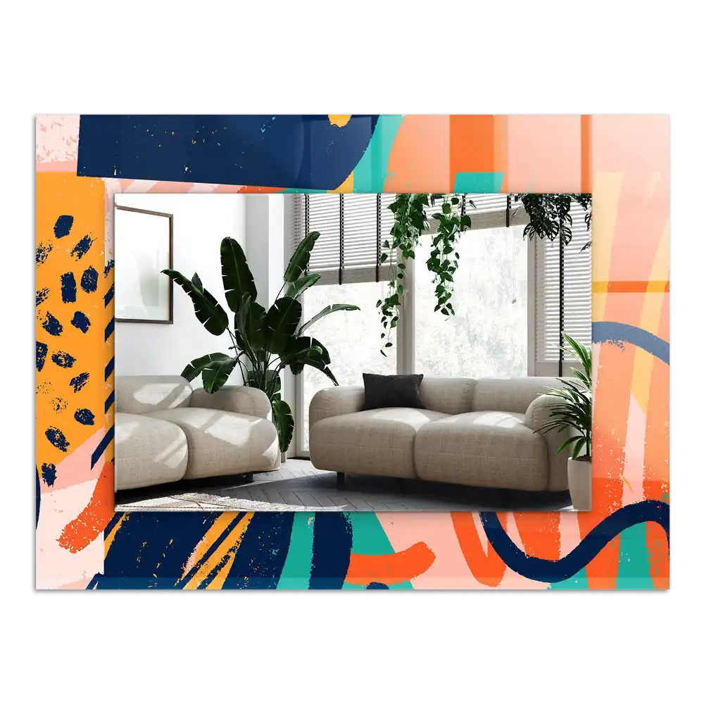 Rechteckiger dekorativer spiegel Abstrakte bunte Grafik