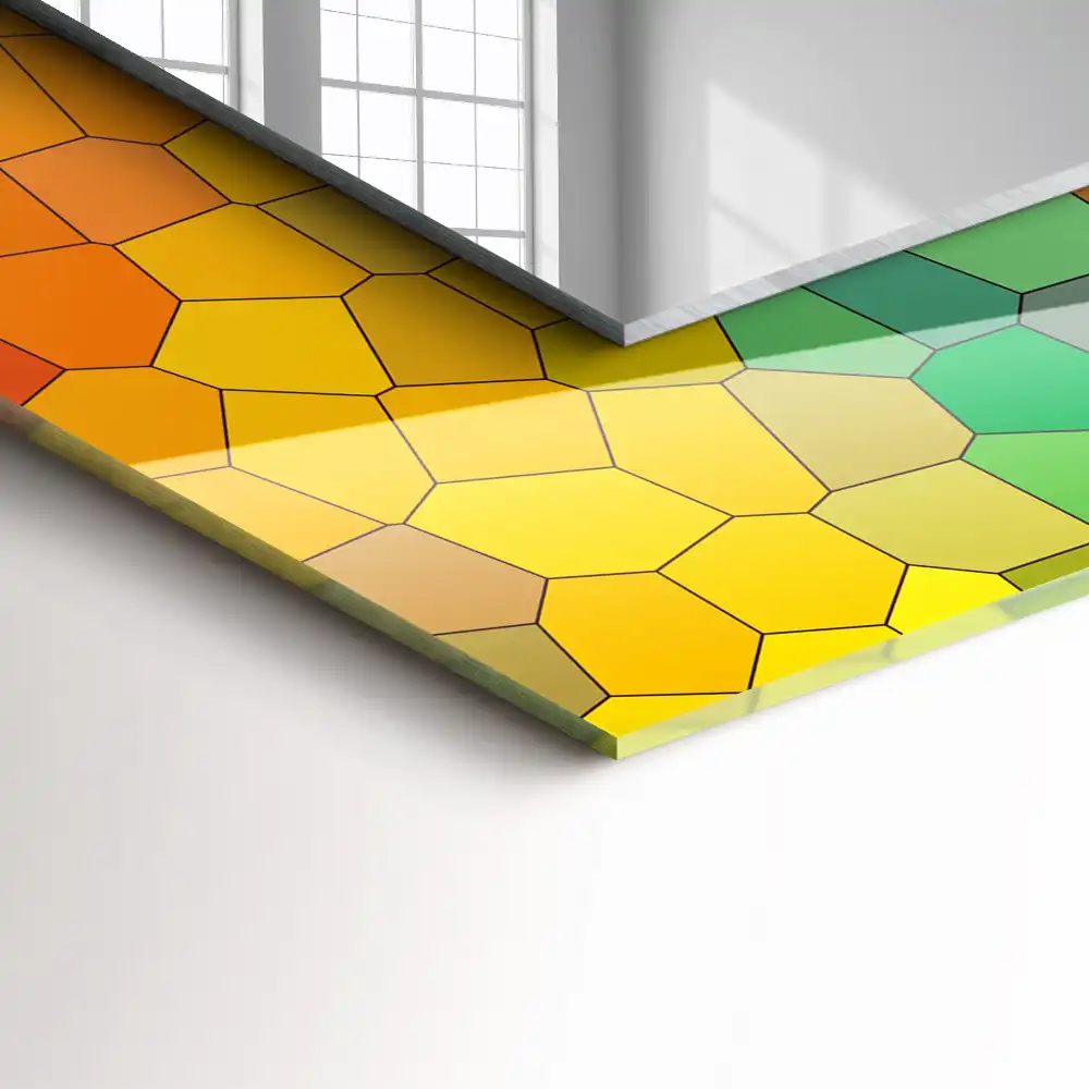 Spiegel mit rechteckigem aufdruck Bunte abstrakte Mosaik