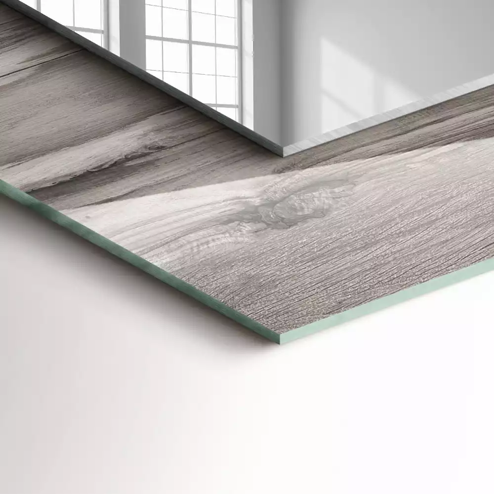 Rechteckiger spiegel Holztextur Dielen