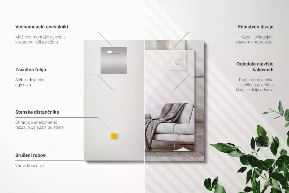 Rechteckiger spiegel Holztextur Dielen