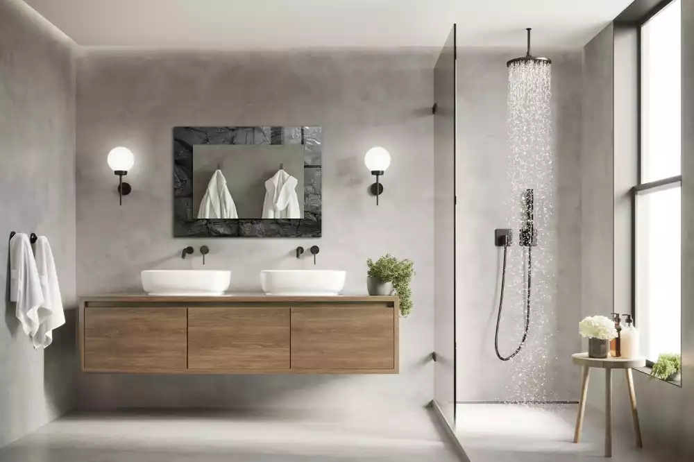 Rechteckiger dekorativer spiegel Schwarzer Steinbruch Bruch