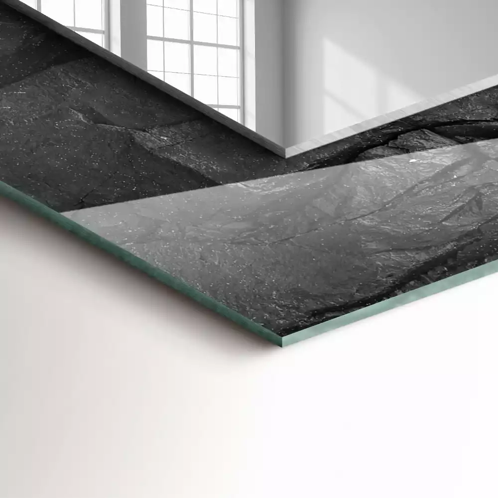 Rechteckiger dekorativer spiegel Schwarzer Steinbruch Bruch