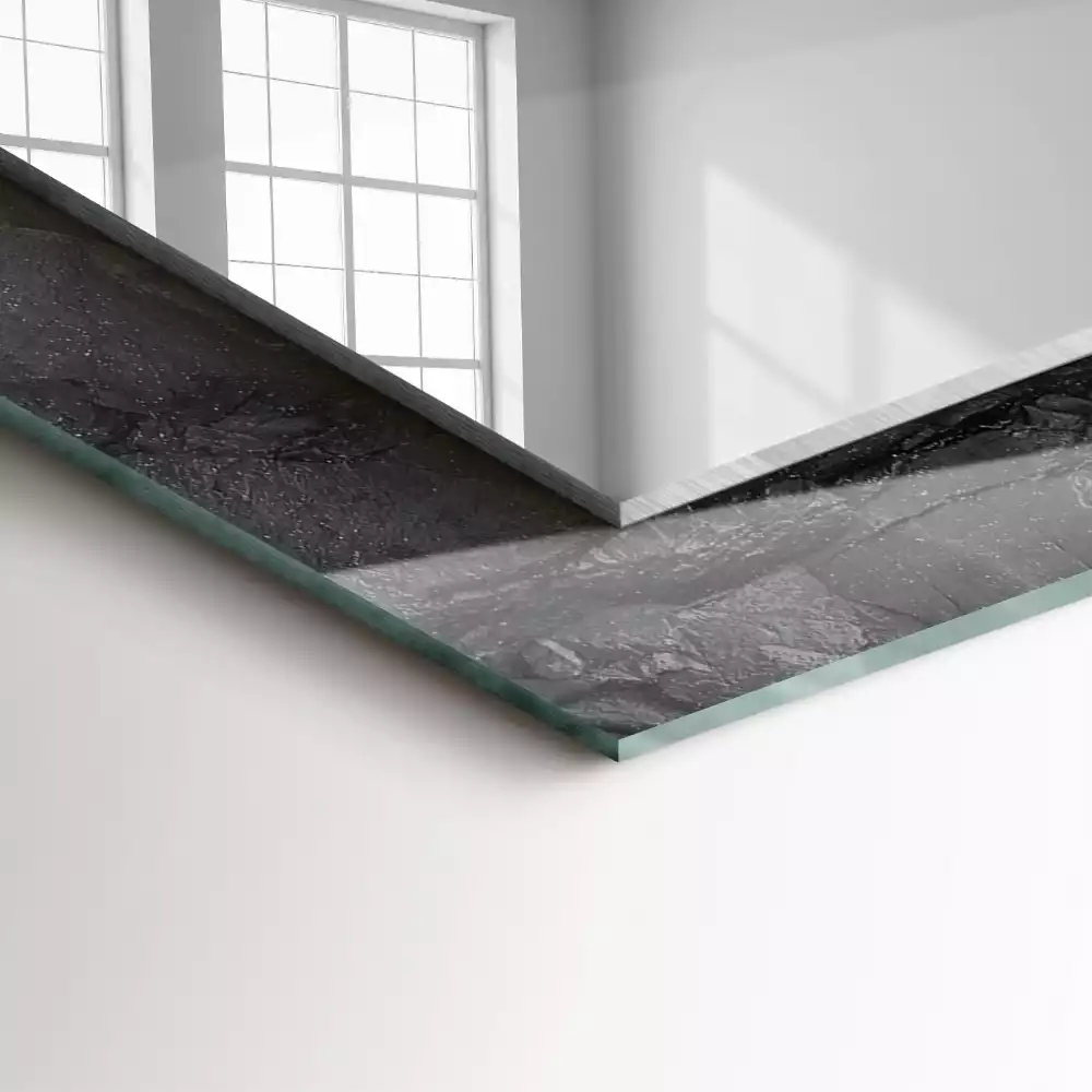 Rechteckiger dekorativer spiegel Schwarzer Steinbruch Bruch