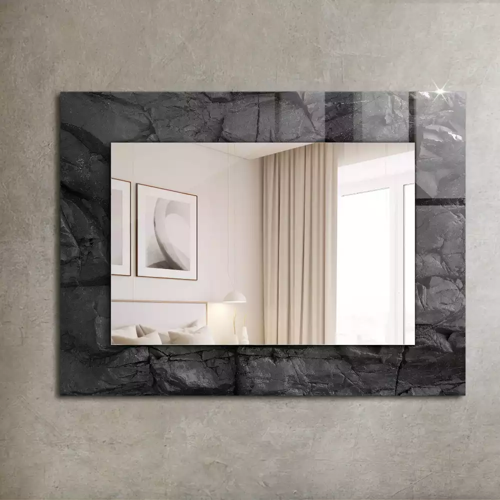 Rechteckiger dekorativer spiegel Schwarzer Steinbruch Bruch