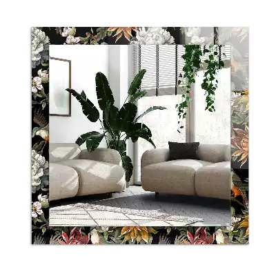 Spiegel mit rechteckigem aufdruck Blumen und Vögel