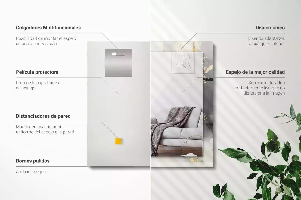 Rechteckiger dekorativer spiegel Moderne abstrakte Kunst