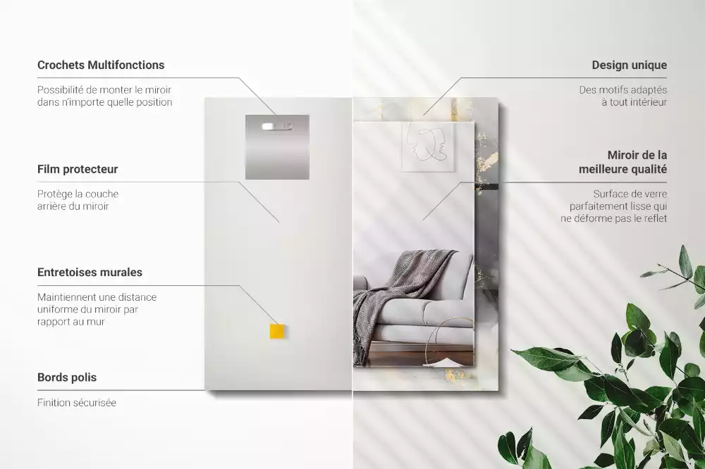 Rechteckiger dekorativer spiegel Moderne abstrakte Kunst