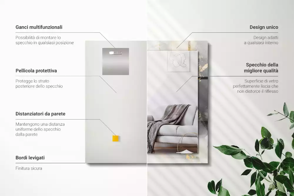 Rechteckiger dekorativer spiegel Moderne abstrakte Kunst