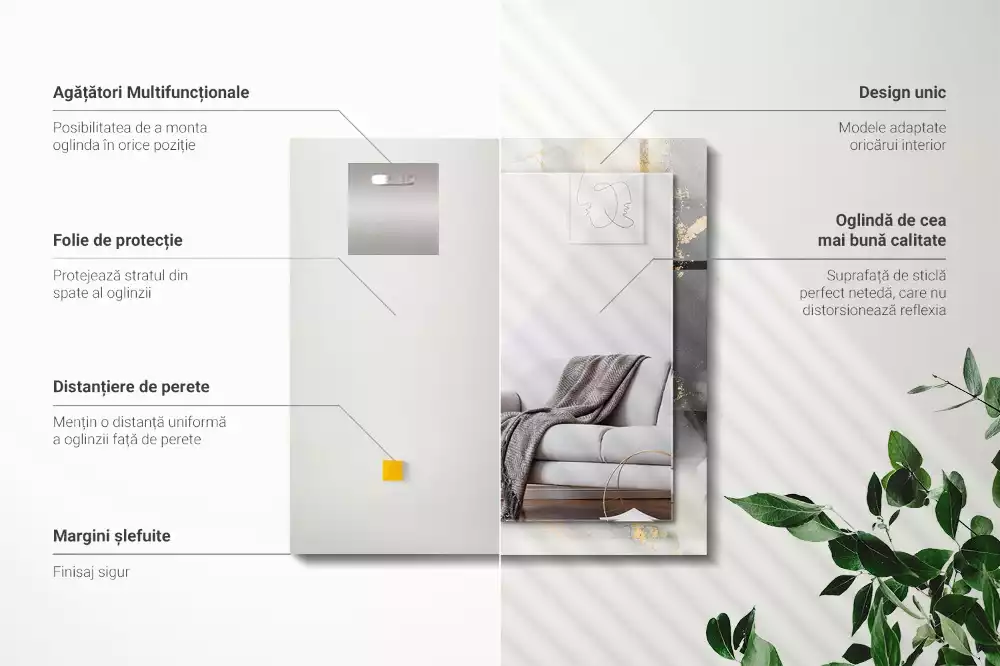 Rechteckiger dekorativer spiegel Moderne abstrakte Kunst