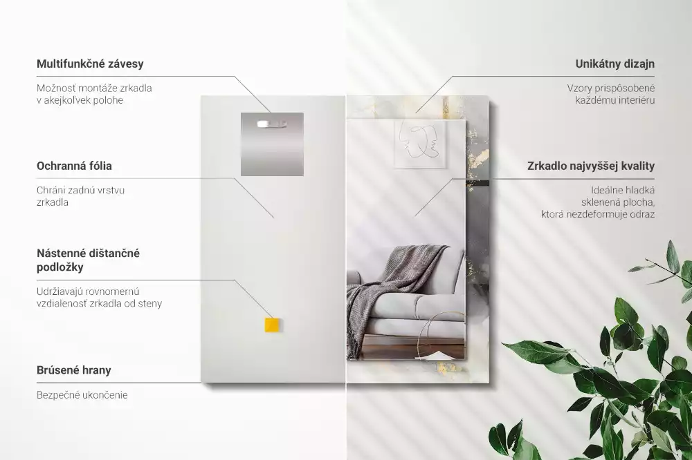 Rechteckiger dekorativer spiegel Moderne abstrakte Kunst