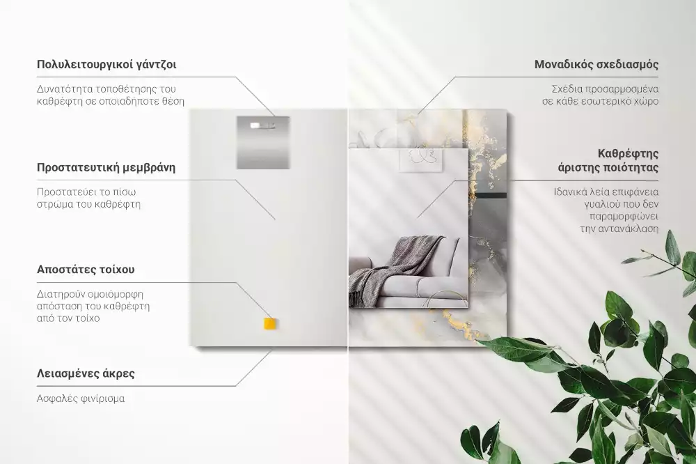 Rechteckiger dekorativer spiegel Moderne abstrakte Kunst