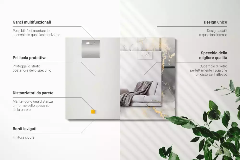 Rechteckiger dekorativer spiegel Moderne abstrakte Kunst