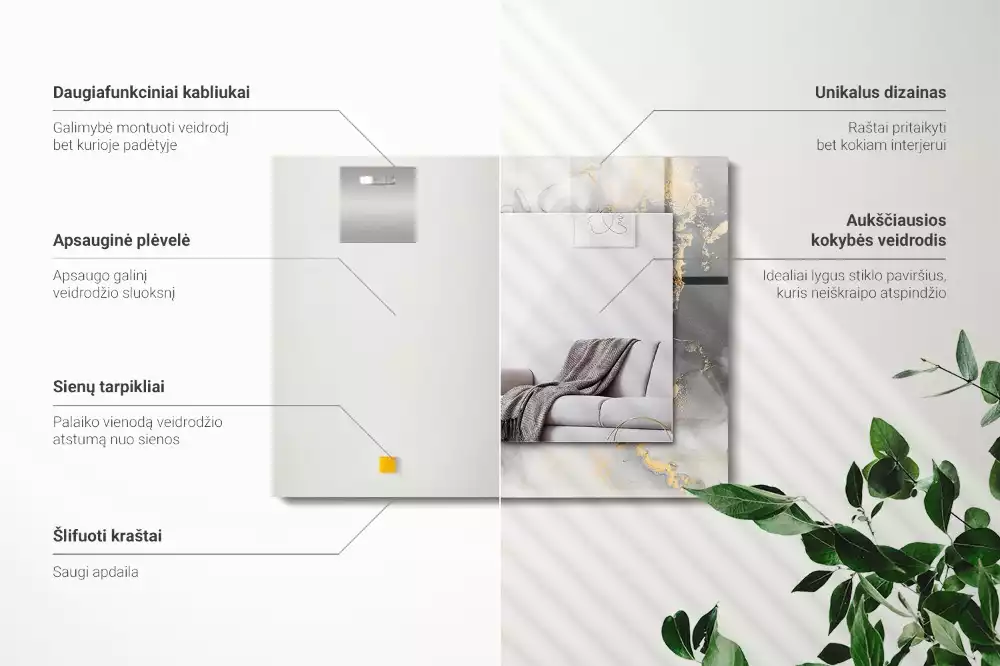 Rechteckiger dekorativer spiegel Moderne abstrakte Kunst