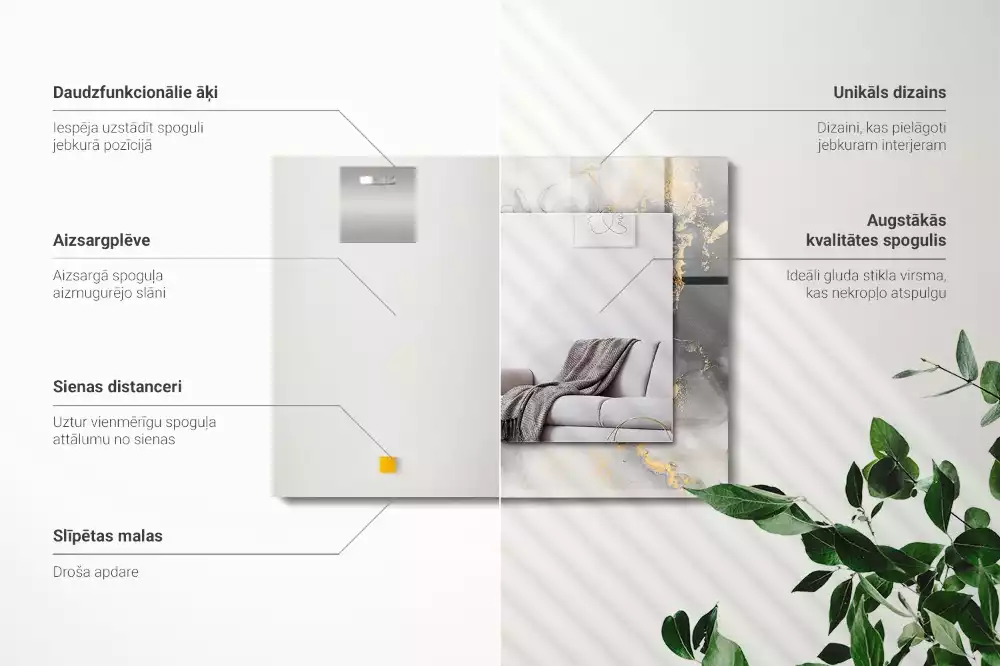 Rechteckiger dekorativer spiegel Moderne abstrakte Kunst