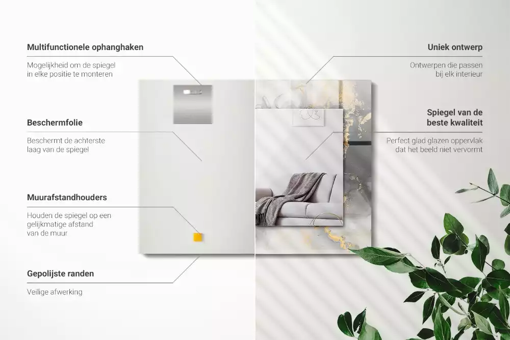 Rechteckiger dekorativer spiegel Moderne abstrakte Kunst