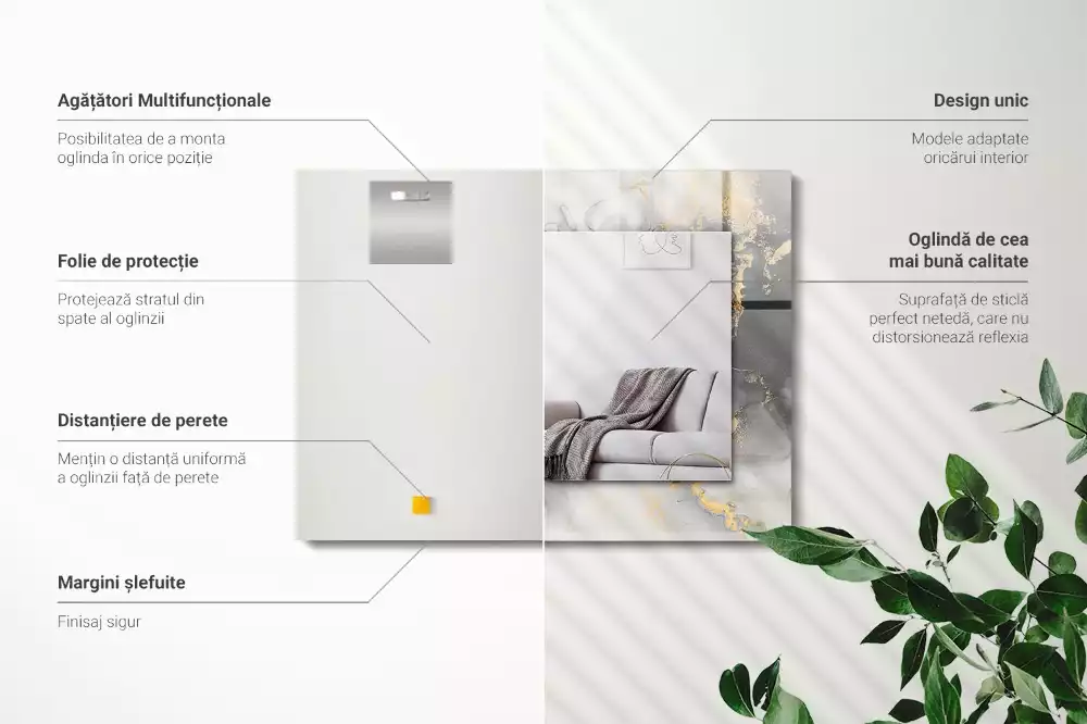 Rechteckiger dekorativer spiegel Moderne abstrakte Kunst